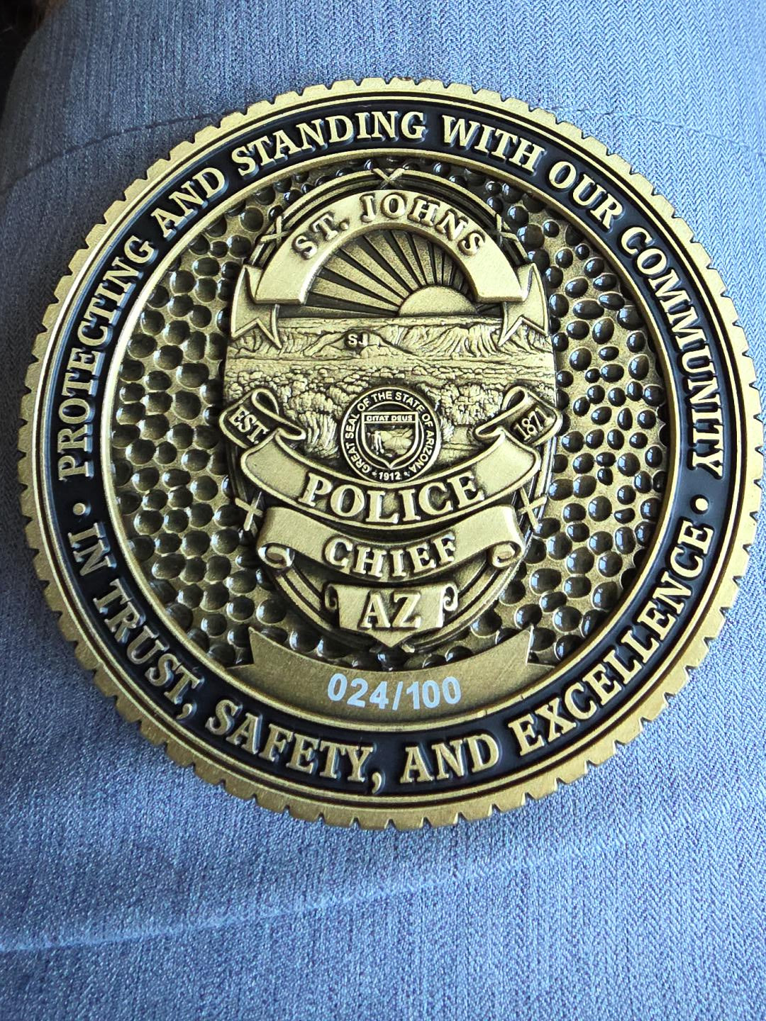 LIMITED sTJOHNS POLICE CHIEF AMERICA 250TH BIRTHDAY NUMBERED COINS