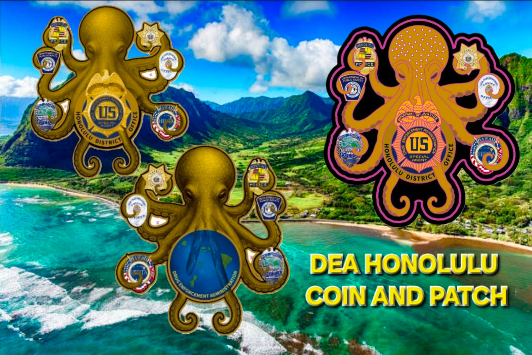 LIMITED DEA HONOLULU HAWAII 3" OCTOPUS COIN