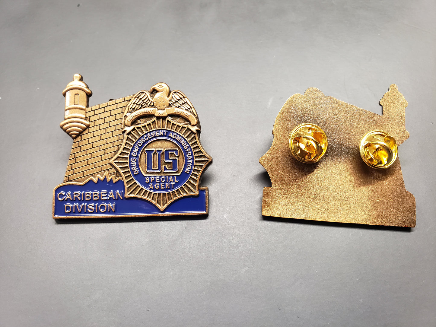 DEA CARIBBEAN 1.5" PIN (RARE)