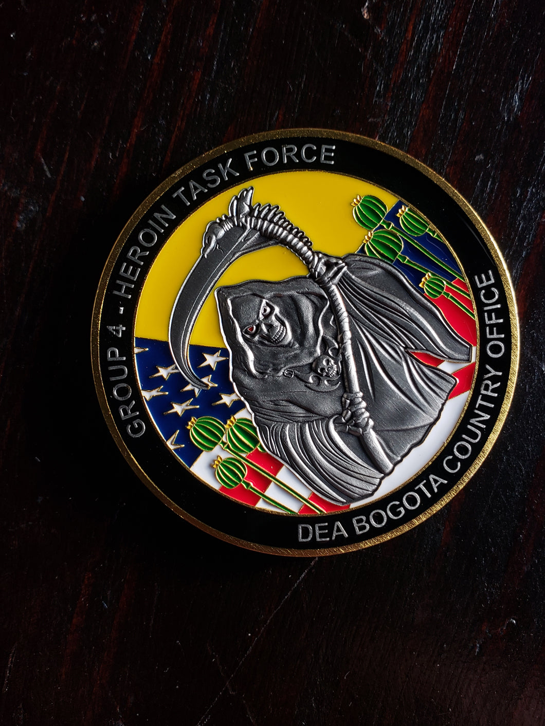 DEA Bogota Group 4 Heroin Task Force v2.0 Challenge Coin **RARE**