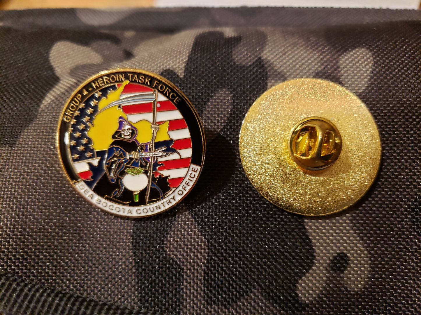 5 LEFT! DEA GROUP 4 Bogota Task Force 1" PIN