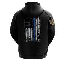 Load image into Gallery viewer, Blue Line Warrior Zip Up Sweatshirt