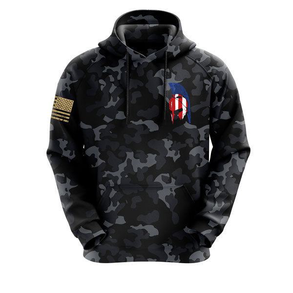 AMERICAN SPARTAN  BLACK MULTICAM ZIP-UP SWEATSHIRT