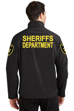 Load image into Gallery viewer, Nassau County Sheriff&#39;s Dept Soft Shell, 3 season Jacket w/ Embroidered Star. (ALL SHERIFF EMBROIDERY ITEMS ARE PRODUCED AND SHIPPED ONCE A YEAR IN APRIL, DUE TO MINIMUM ORDER REQUIREMENTS BY THE EMBROIDERER. ORDERS WILL ONLY BE ACCEPTED JANUARY-MARCH)