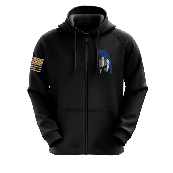 Blue Line Warrior Zip Up Sweatshirt