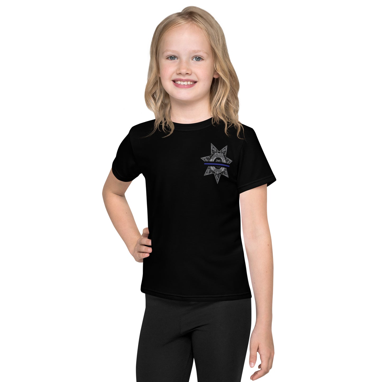 Kids Nassau Deputy Sheriff Blue Line Performance Tee