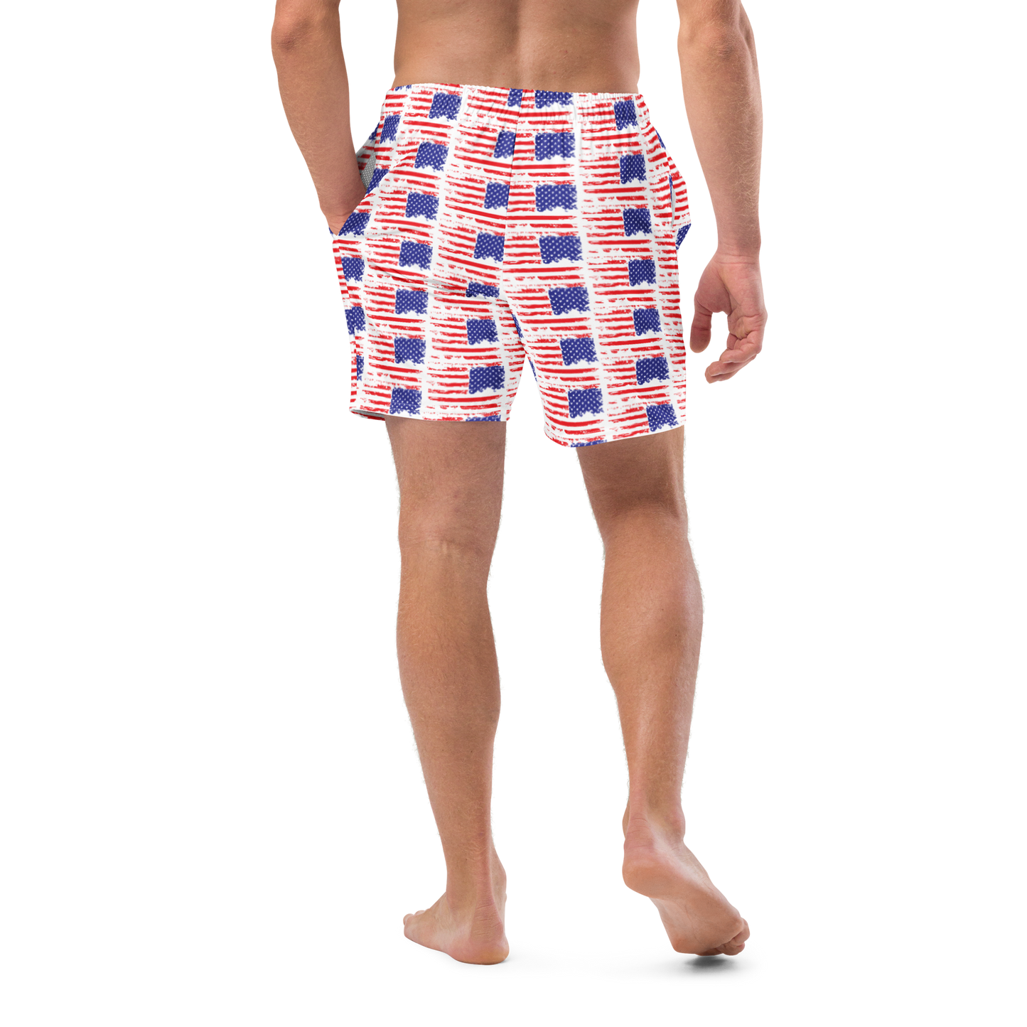 American Flag Patriotic Men's swim trunks