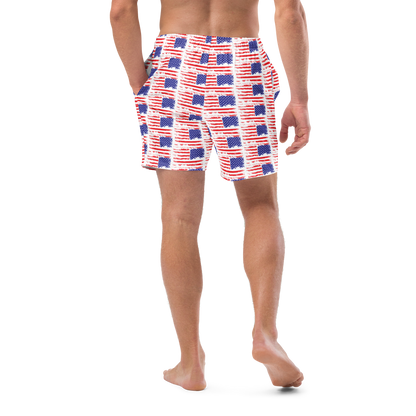 American Flag Patriotic Men's swim trunks