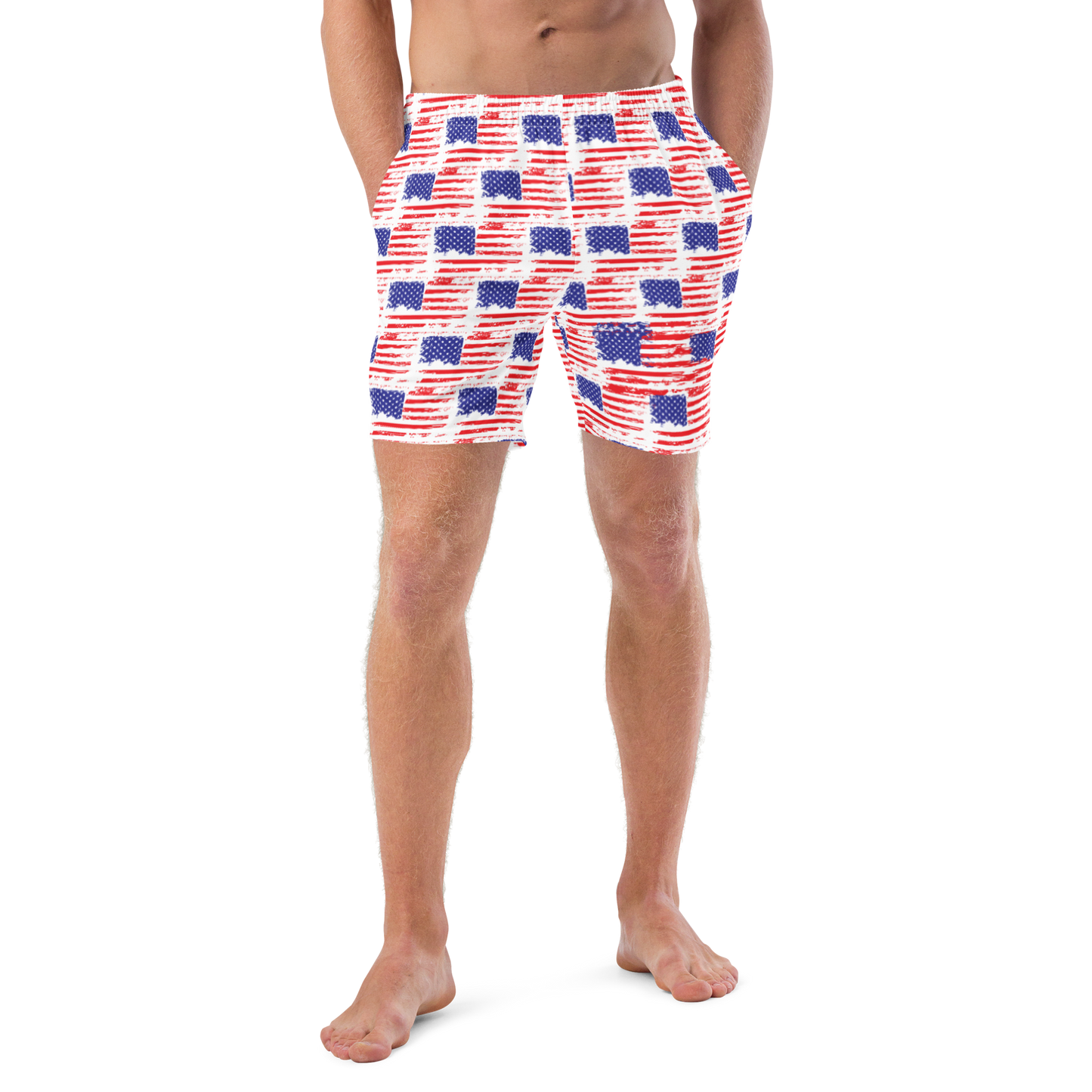 American Flag Patriotic Men's swim trunks