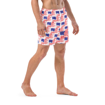 American Flag Patriotic Men's swim trunks