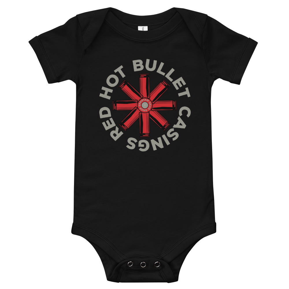 Red Hot Bullet Casings Baby short sleeve one piece