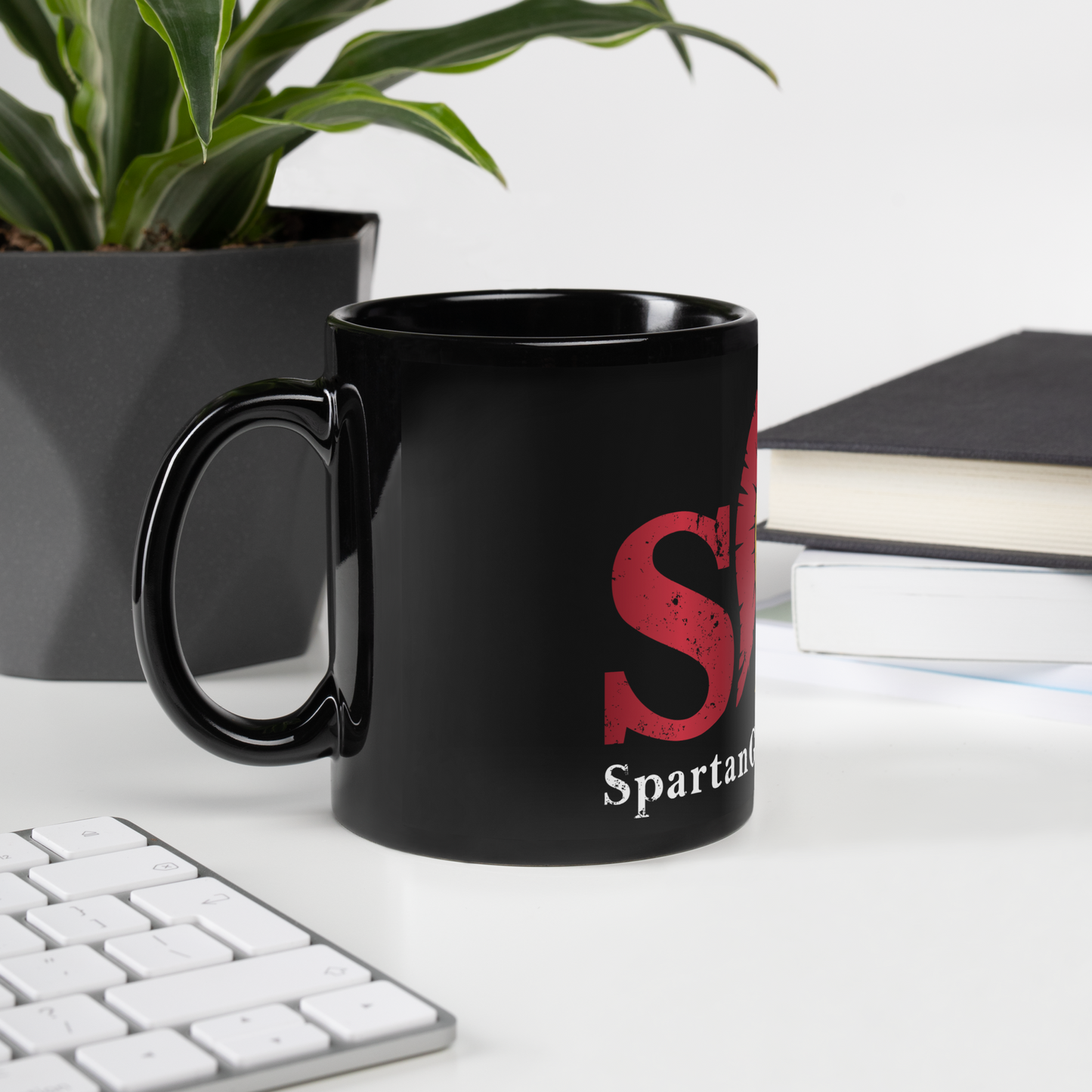 SPARTAN GEAR SHOP Black Glossy Mug