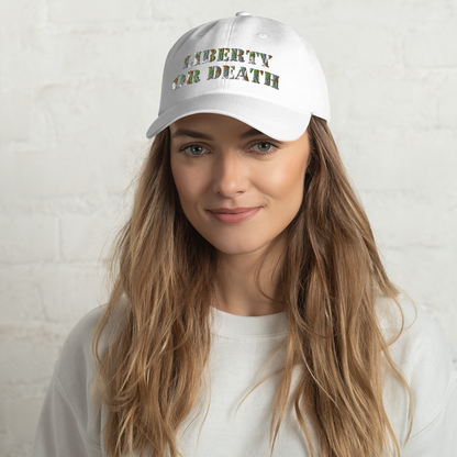 LIBERTY OR DEATH Camo Dad hat