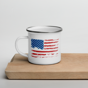 American Flag Enamel Mug