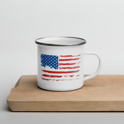 American Flag Enamel Mug