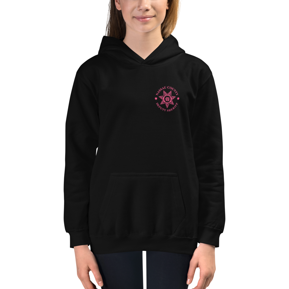 Nassau Deputy Breast Cancer Ribbon Kids Hoodie