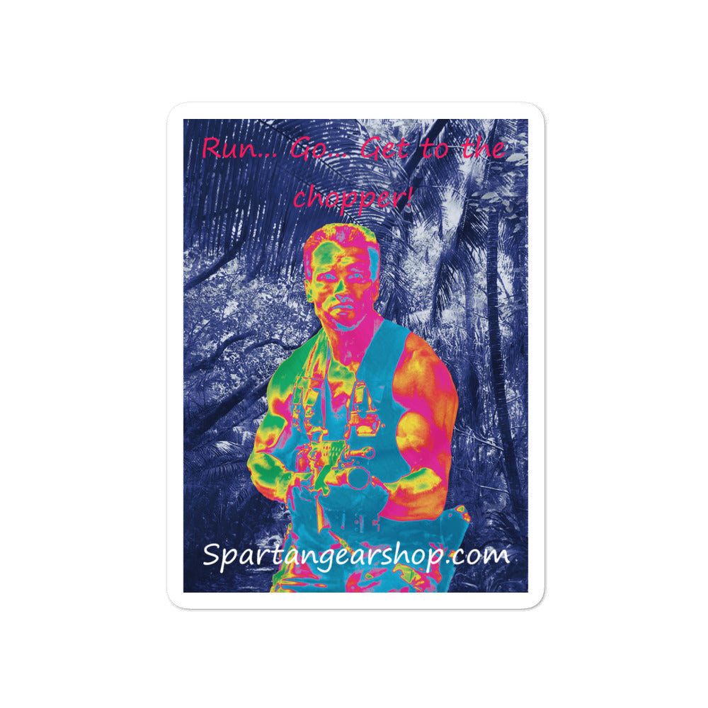 Run... Go... Get to the chopper! Predator Infared Bubble-free stickers