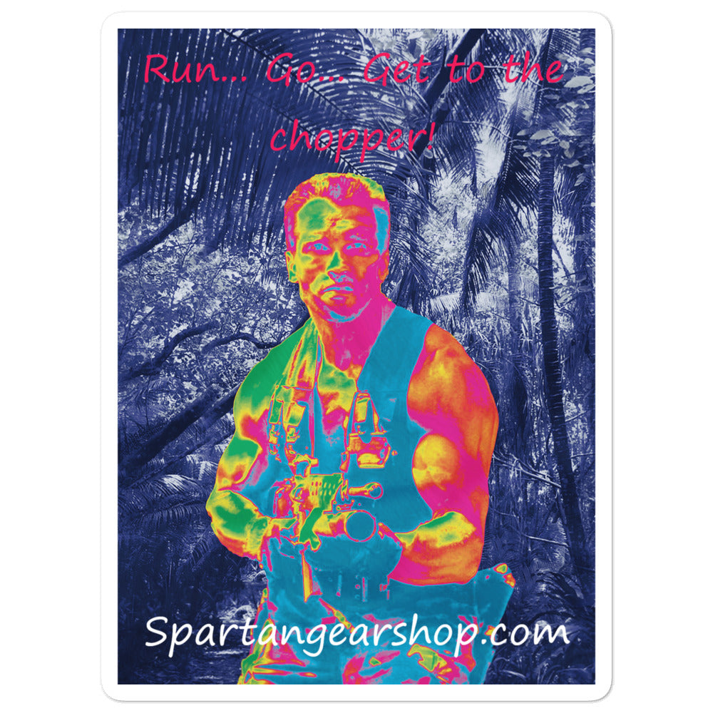 Run... Go... Get to the chopper! Predator Infared Bubble-free stickers