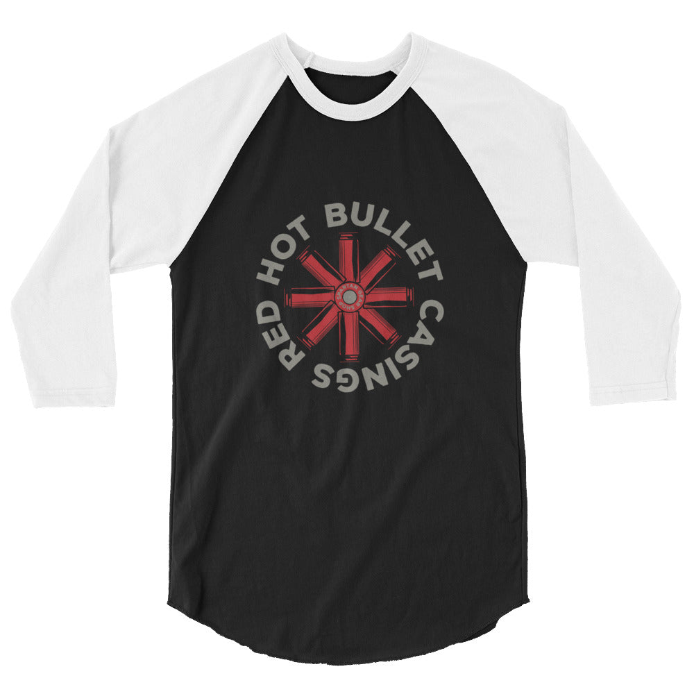 RED HOT BULLET CASINGS 3/4 sleeve raglan shirt