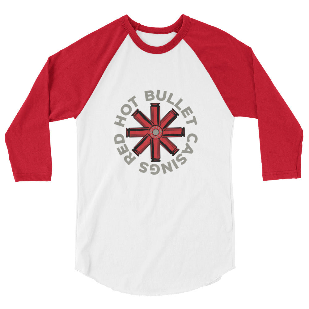 RED HOT BULLET CASINGS 3/4 sleeve raglan shirt