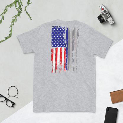 Red White & Thin Blue Spartan Tee Shirt