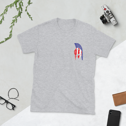 Red White & Thin Blue Spartan Tee Shirt