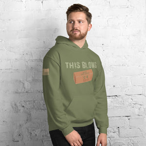 "THIS BLOWS" C4 Hoodie in OD Green