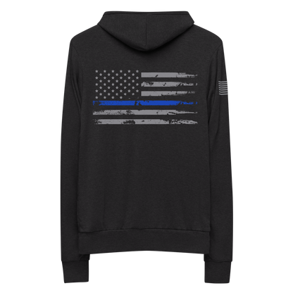 Nassau County Sheriff's Department Blue Line Zip Hoodie (GRAY SLEEVE FLAG)