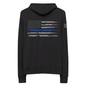 Nassau County Sheriff's Department Blue Line Zip Hoodie (GRAY SLEEVE FLAG)