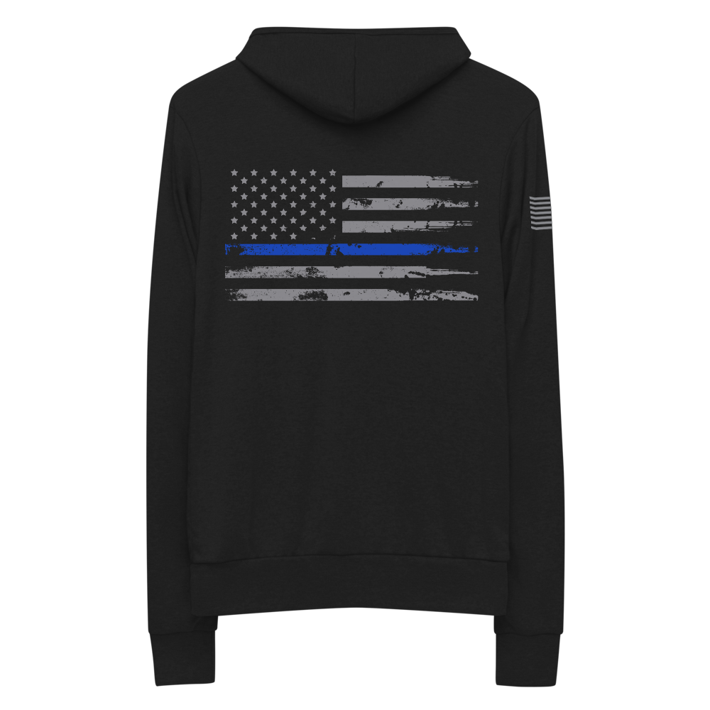 Nassau County Sheriff's Department Blue Line Zip Hoodie (GRAY SLEEVE FLAG)