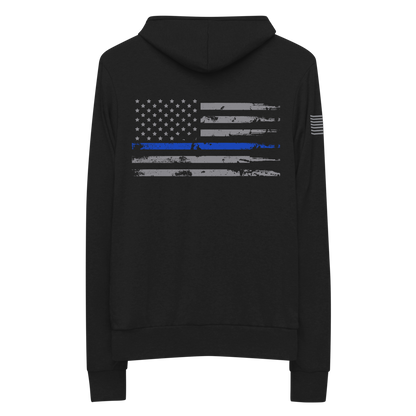 Nassau County Sheriff's Department Blue Line Zip Hoodie (GRAY SLEEVE FLAG)