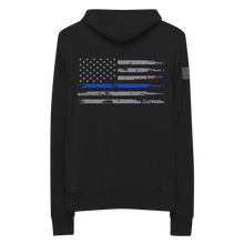 Load image into Gallery viewer, Nassau County Sheriff&#39;s Department Blue Line Zip Hoodie (GRAY SLEEVE FLAG)