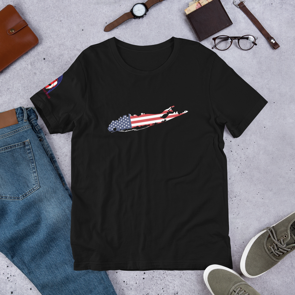 Long Island American Flag Unisex t-shirt