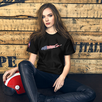 Long Island American Flag Unisex t-shirt