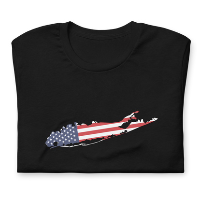 Long Island American Flag Unisex t-shirt