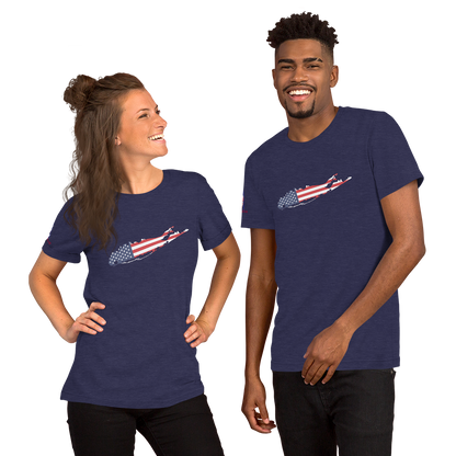 Long Island American Flag Unisex t-shirt