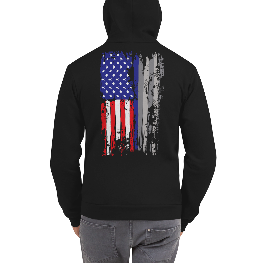 Red White & Thin Blue Zip Up Hoodie