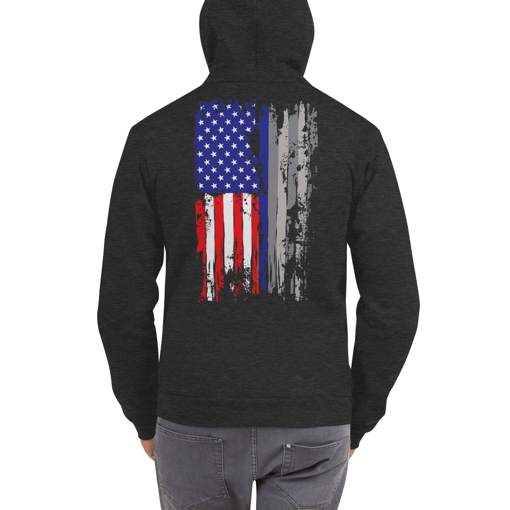 Red White & Thin Blue Zip Up Hoodie