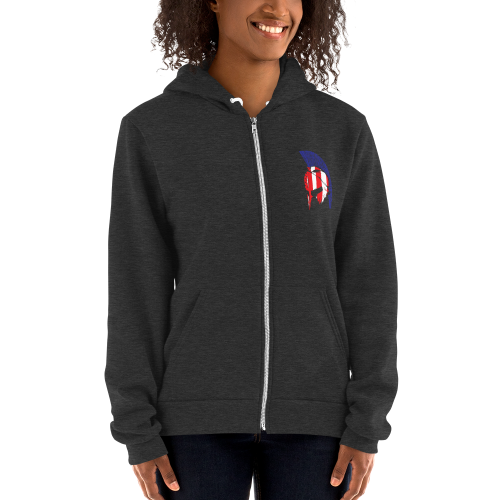 Red White & Thin Blue Zip Up Hoodie