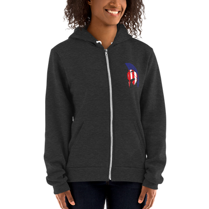 Red White & Thin Blue Zip Up Hoodie