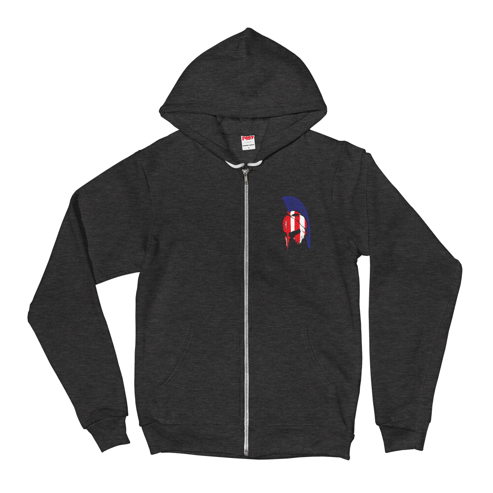 Red White & Thin Blue Zip Up Hoodie