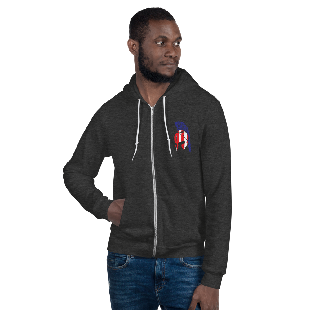 Red White & Thin Blue Zip Up Hoodie