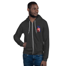 Load image into Gallery viewer, Red White &amp; Thin Blue Zip Up Hoodie