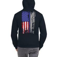 Load image into Gallery viewer, Red White &amp; Thin Blue Zip Up Hoodie