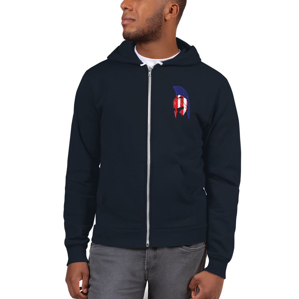 Red White & Thin Blue Zip Up Hoodie