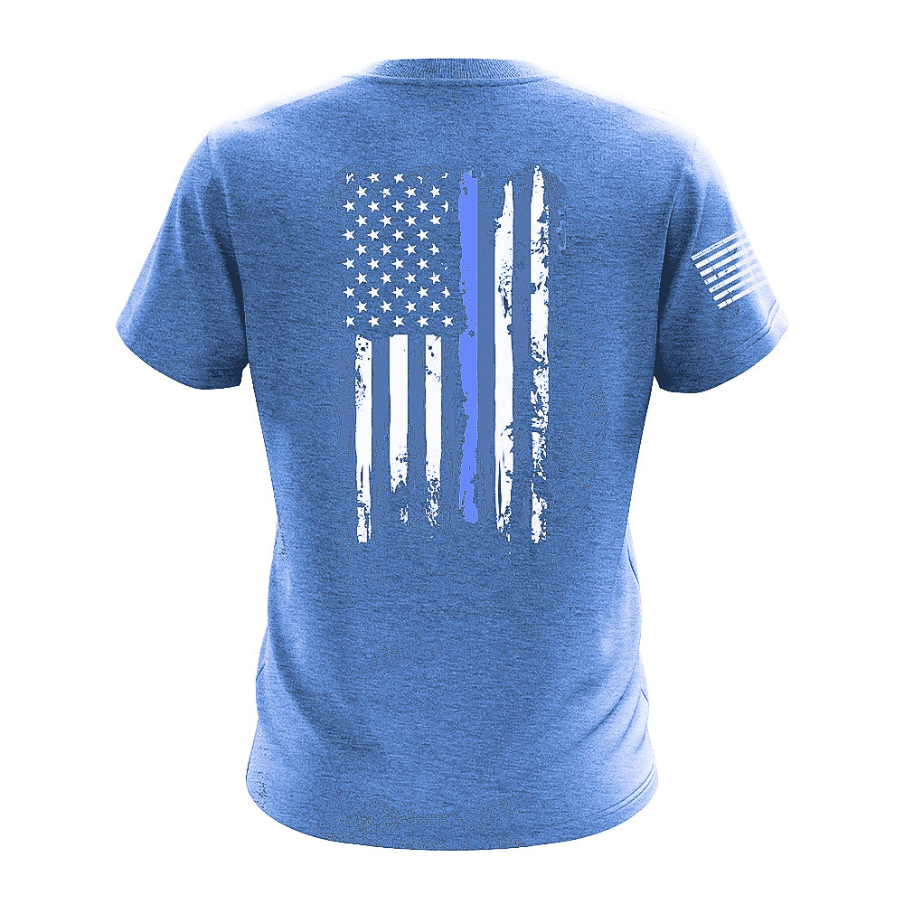 Blue Line Warrior Soft Style Blend Men's Tee BLUE