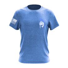 Load image into Gallery viewer, Blue Line Warrior Soft Style Blend Men&#39;s Tee BLUE