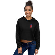 Load image into Gallery viewer, American Spartan Red White &amp; Blue Crop Hoodie