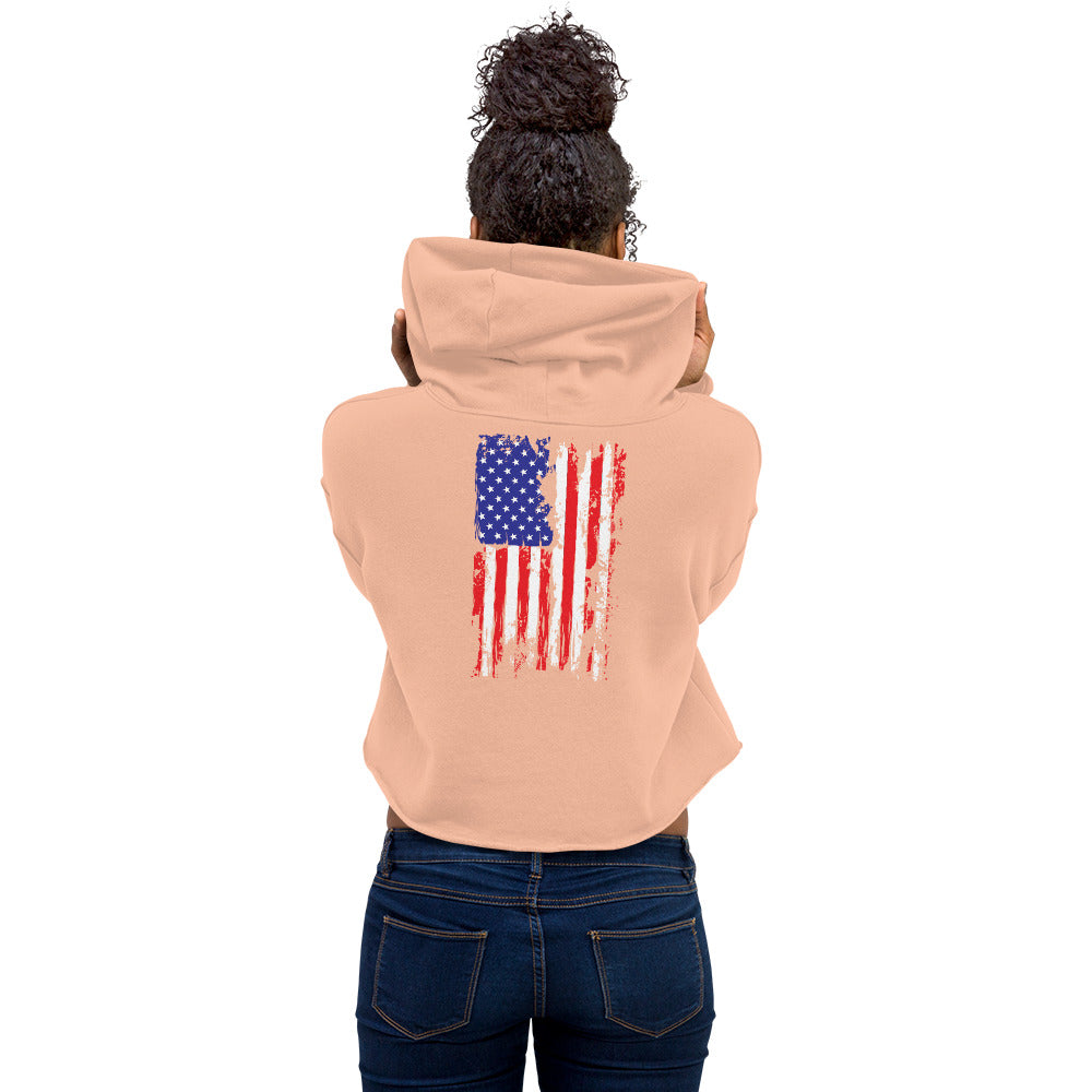 American Spartan Red White & Blue Crop Hoodie