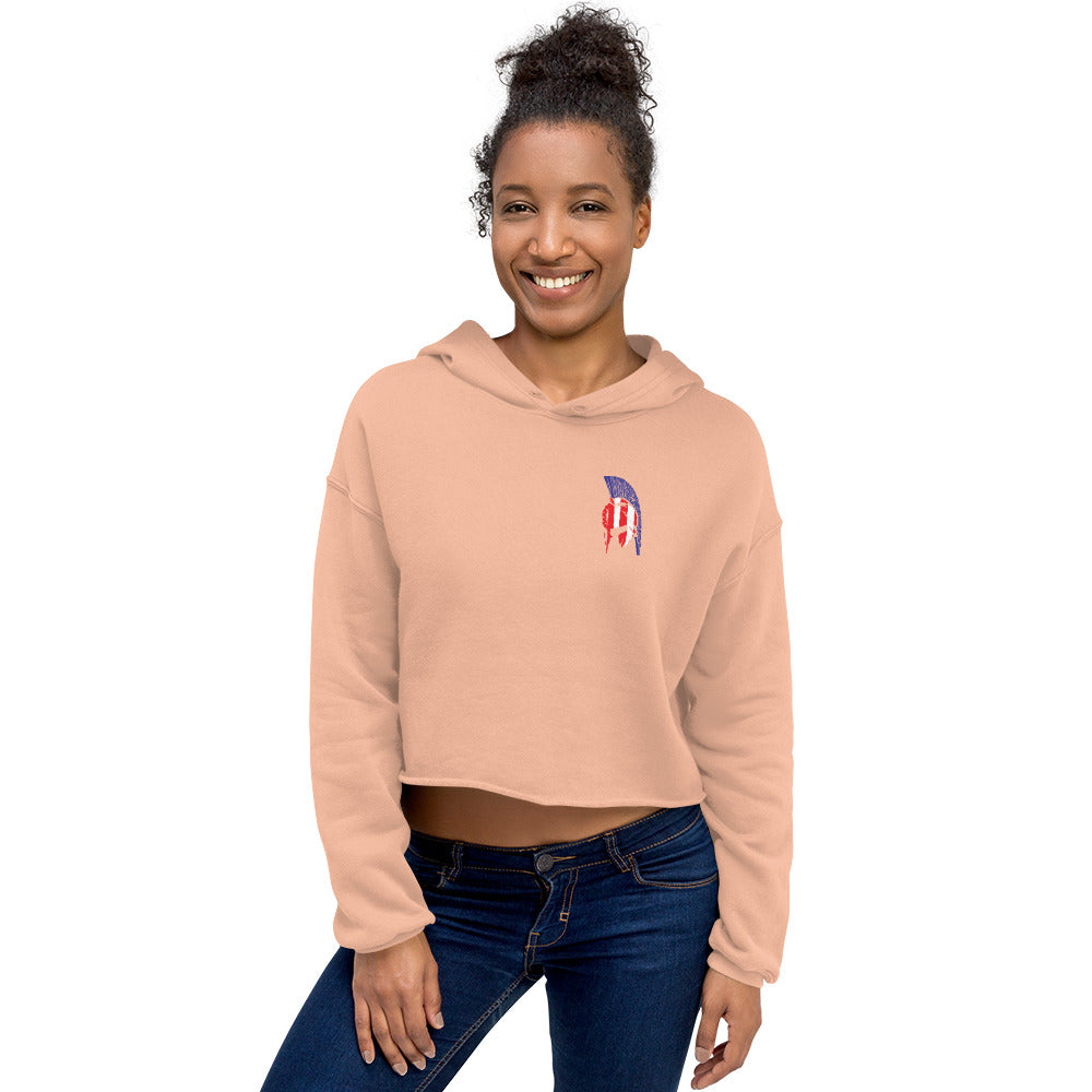 American Spartan Red White & Blue Crop Hoodie